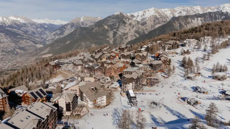 aerial view of Risoul ski resort in the French Alps